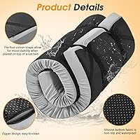 Vista 5 de CYMULA Camping Cot Mattress 3in Memory Foam Sleeping Pad,Soft Warm Non-Slip Camping Mattress Topper with Retaining for Adults,Portable Roll up Pad