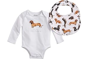 Mud Pie Dachshund Crawler and Bib Set