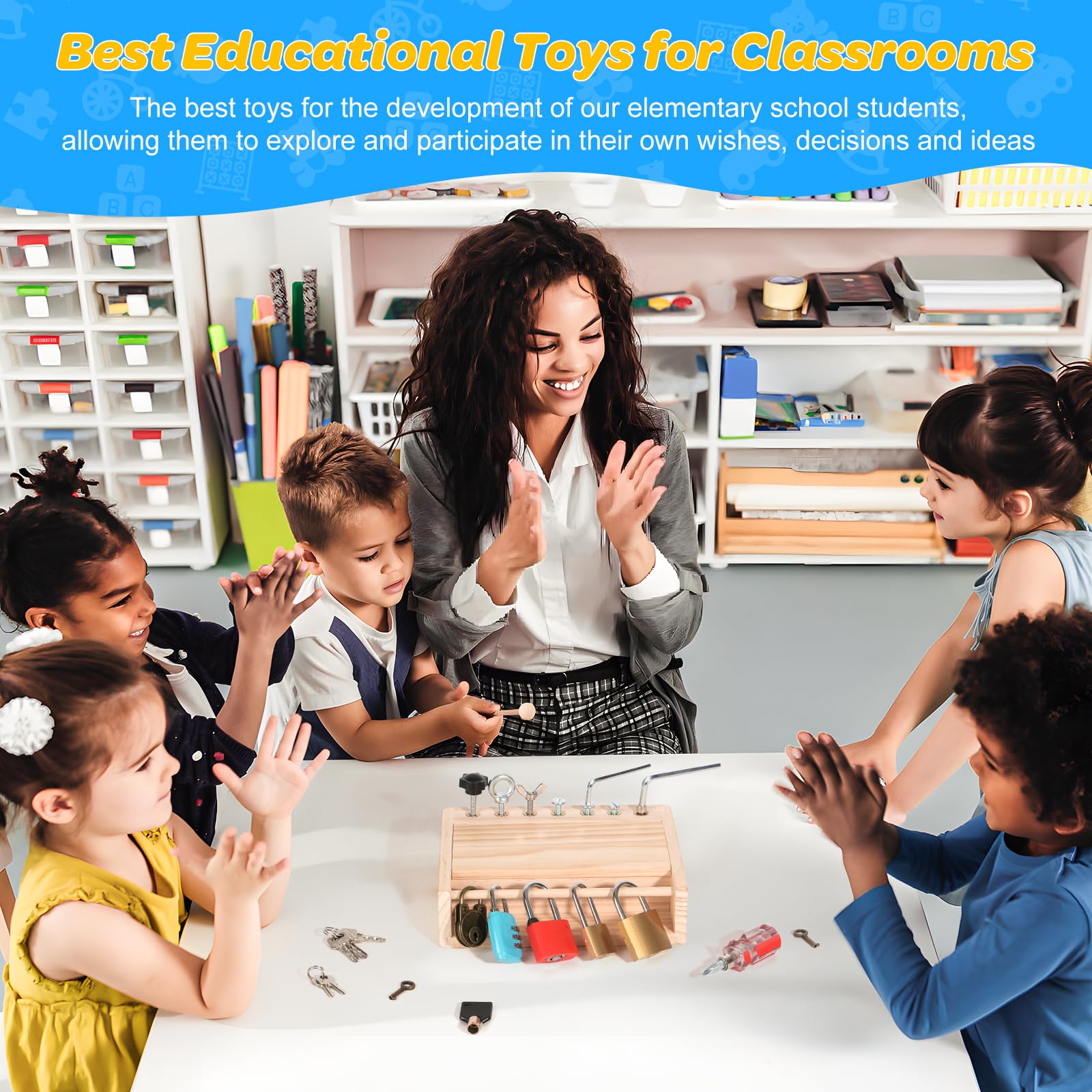 Jeu De Vissage Montessori En Bois - Motricité Fine Pour Enfants 3-4 Ans - Neuf