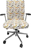 Vista 44 de Ambesonne - Funda para silla de oficina en acuarela, pinceladas abstractas con diseño de lunares, patrón geométrico grunge, fondo moteado, tela