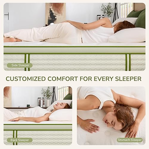 Miniatura 9 de Colchón King de espuma viscoelástica híbrida de 12 pulgadas en una caja con resortes interiores de bolsillo individual para aislamiento de