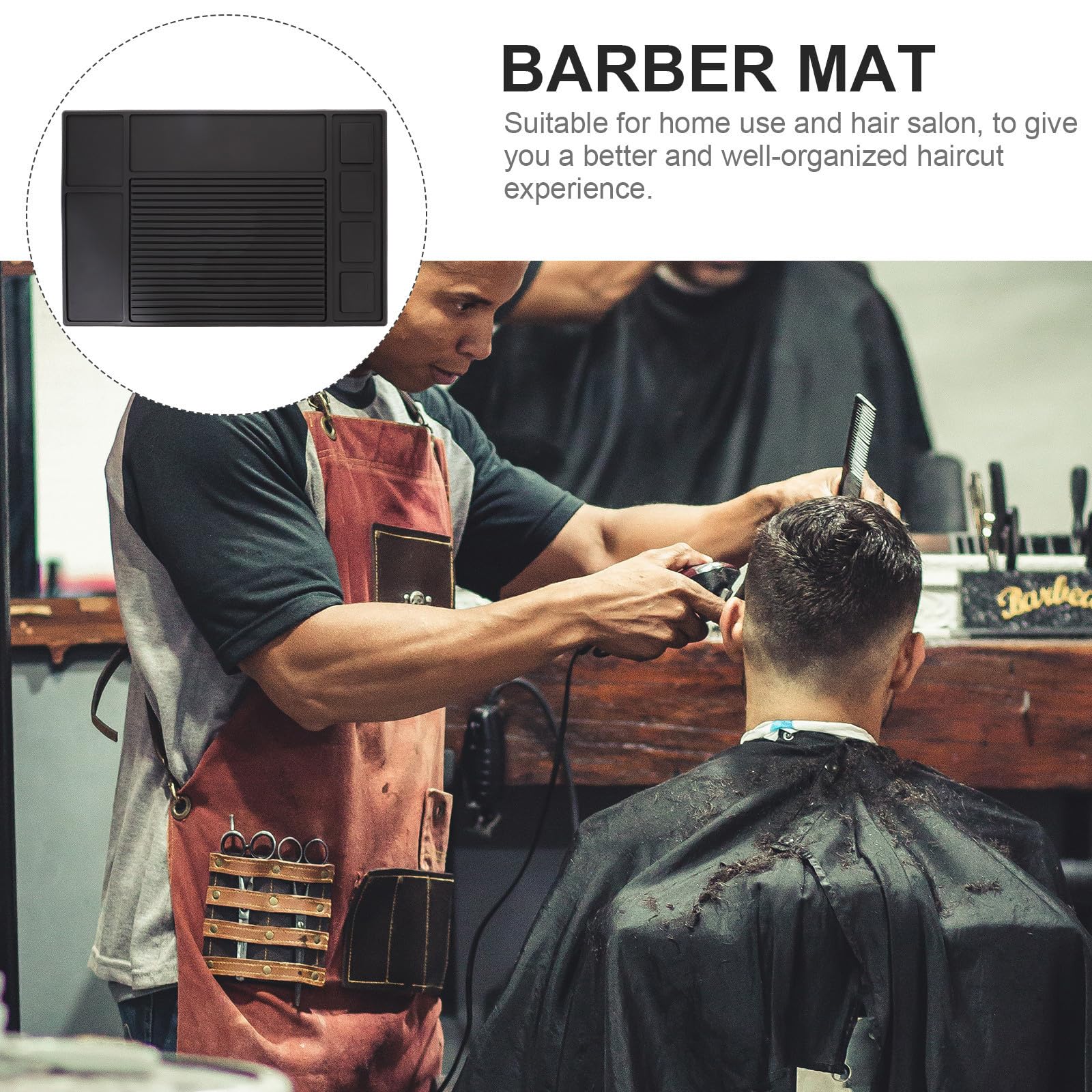 Friseurmatte aus Silikon Schwarz für Friseurutensilien und Klingen