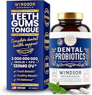 Oral Probiotics for Mouth and Bad Breath - 3BN CFU Lactobacillus Salivarius Paracasei Rhamnosus Streptococcus - Dental Probiotics for Teeth and Gums - 45 Chewable Probiotics for Women and Men