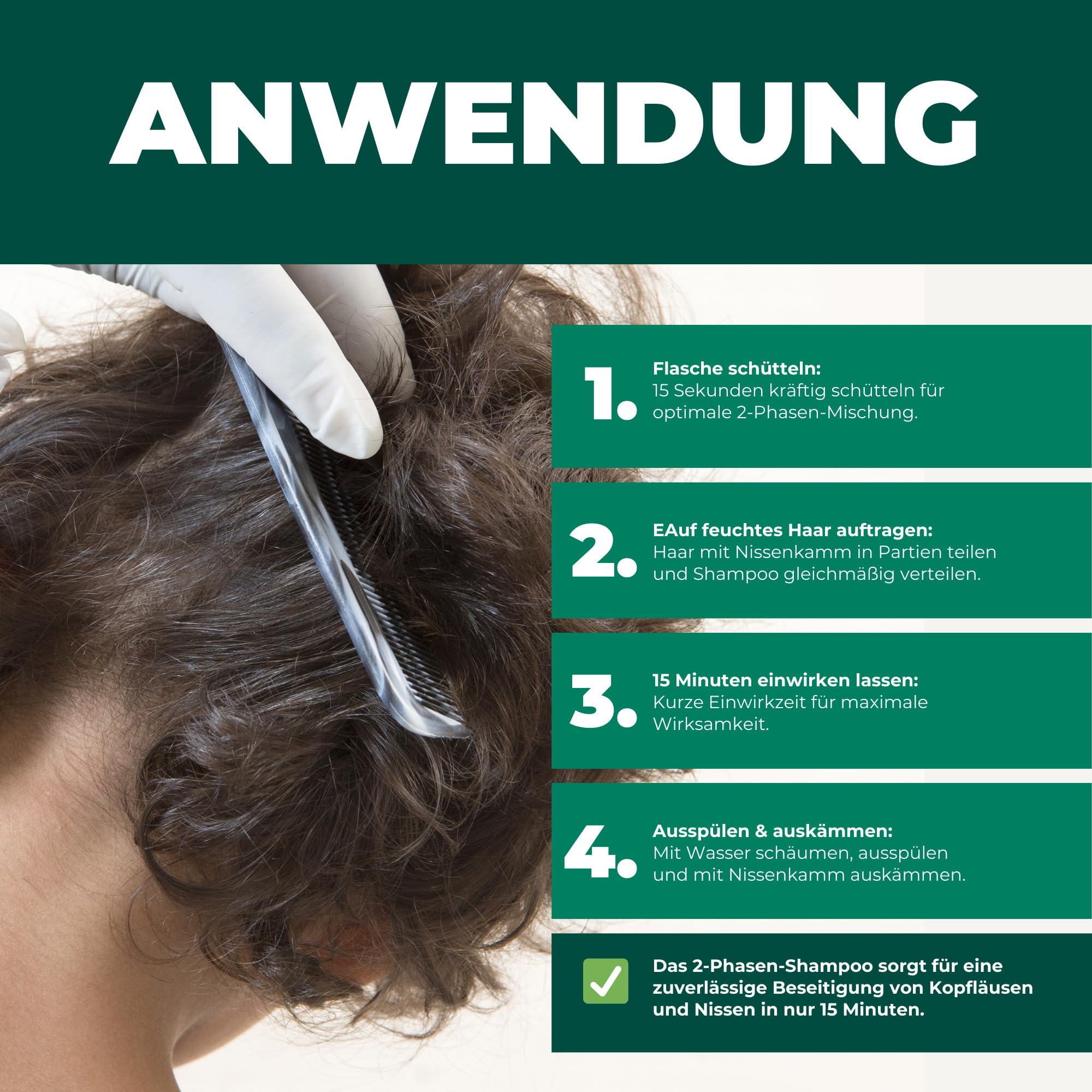 Silberkraft Shampoo gegen Läuse und Nissen Family, Medizinprodukt ab 6 Monate, mit Nissenkamm, 15 Min Einwirkzeit, für Kinder & Erwachsene, 100 ml