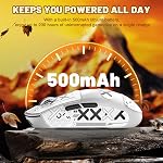 MAMBASNAKE Attack Shark G3 Ultralight 59g Wireless Gaming Mouse-White+Tape | Tri Mode Wired/2.4Ghz/BT,25000 DPI,1000 Polling,PixArt PAW3311 Sensor,500mAh Long Battery,Programmable Driver for PC Gamer