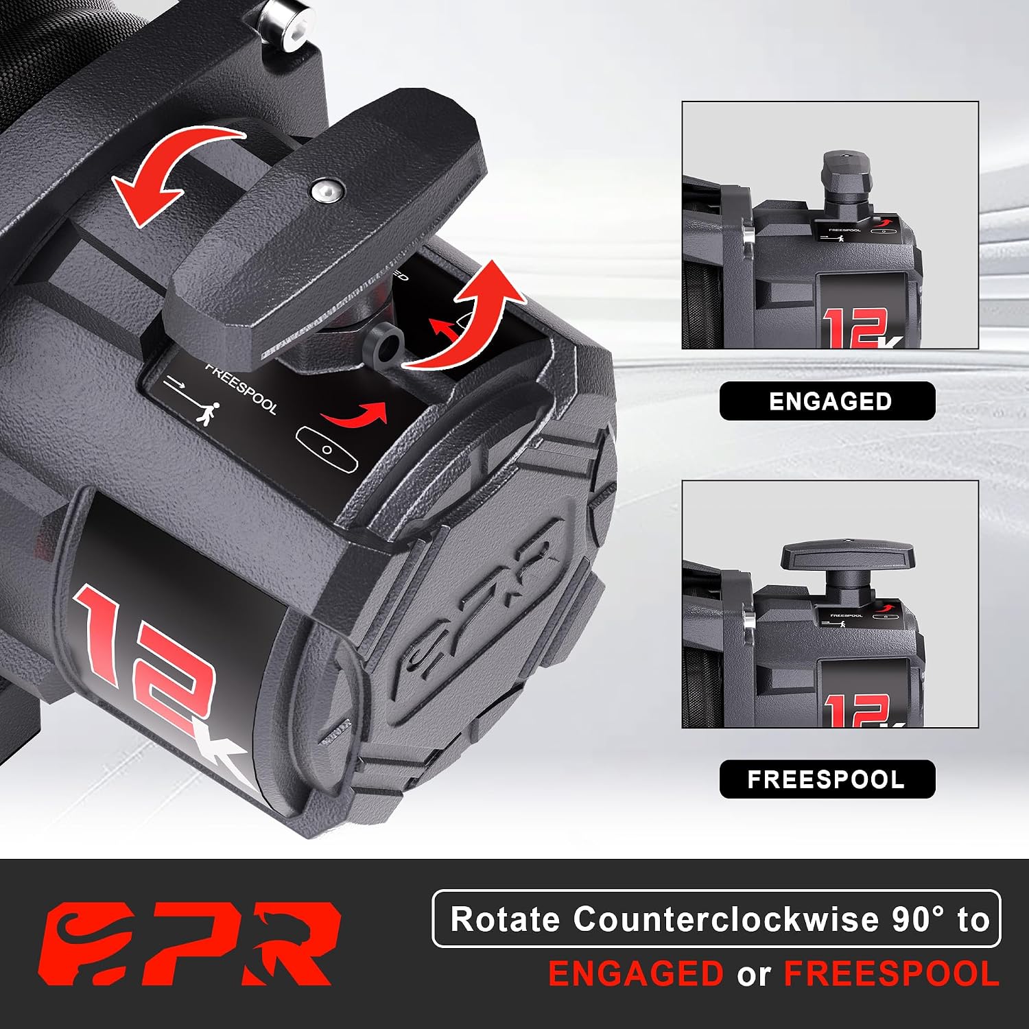  12000 lb Recovery Winch with Synthetic Rope and 2 Wireless Remotes - IP68 Waterproof 12V Electric Winch for Jeep, SUV, Truck & Trailer - Panther Series 3S thumbnail