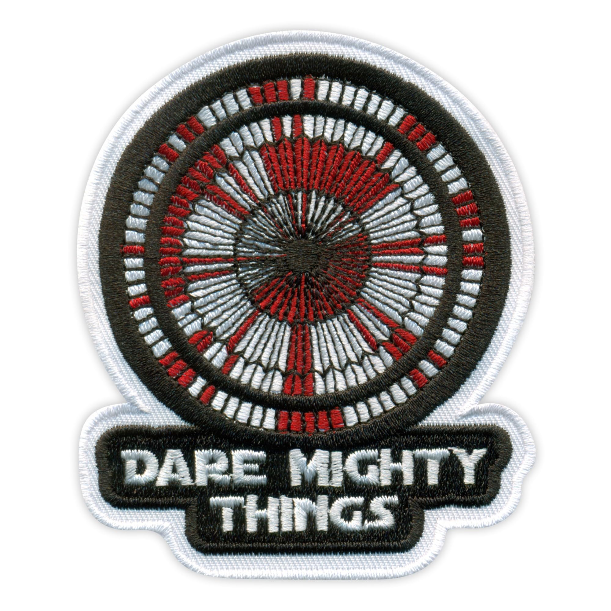 Lot de 4 - Dare Mighty Things - Message caché sur parachute - Noir VeIcro/crochet et boucle au dos - Patch/Badge/Emblème brodé