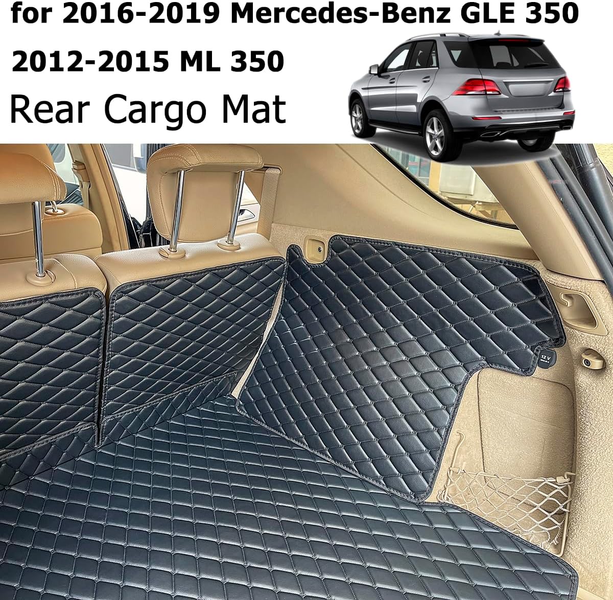 Cargo Mat Compatible with 2016-2019 Mercedes-Benz GLE & 2012-2015 Benz ML Trunk Mat Benz GLE350 ML350 GLE43 GLE63 ML550 ML63 Cargo Liners - Image 3