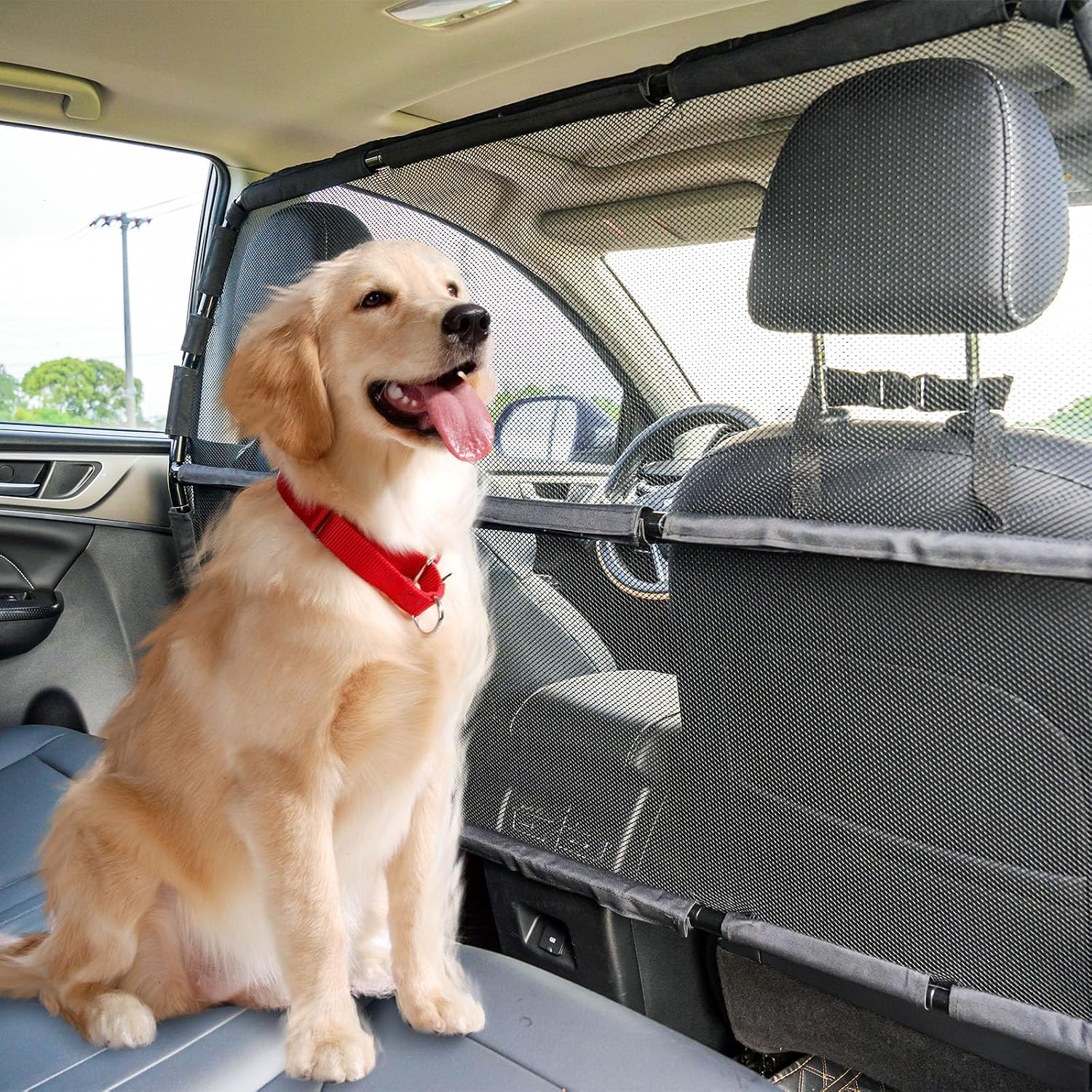 Snagle Paw Dog Car Barrier One-Piece Wide Mesh Divider (Large)