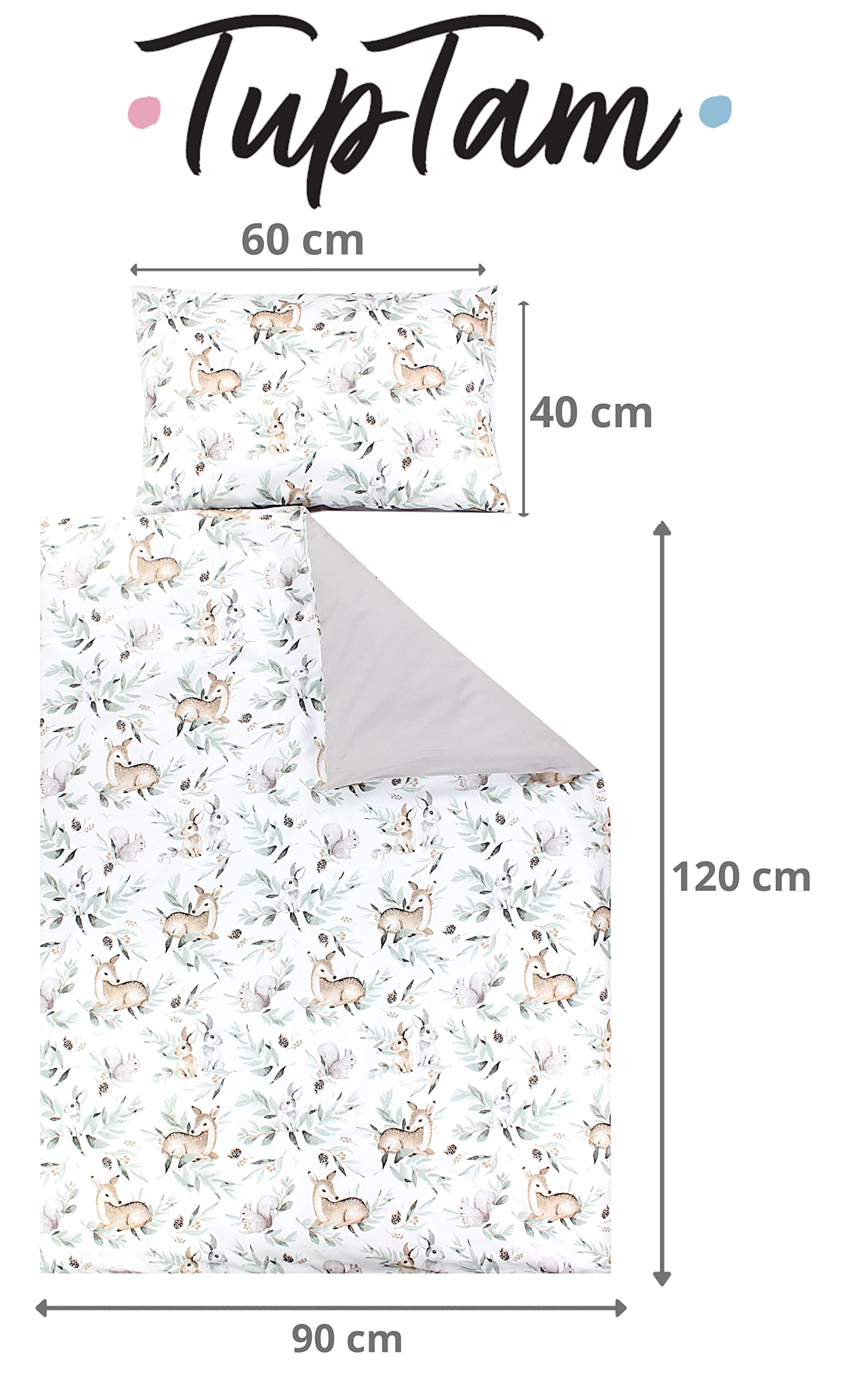 TupTam Juego de Ropa de Cama para Niños, de 2 Piezas., Conejo/Rosa/Lunares, 120x90 cm — view 80
