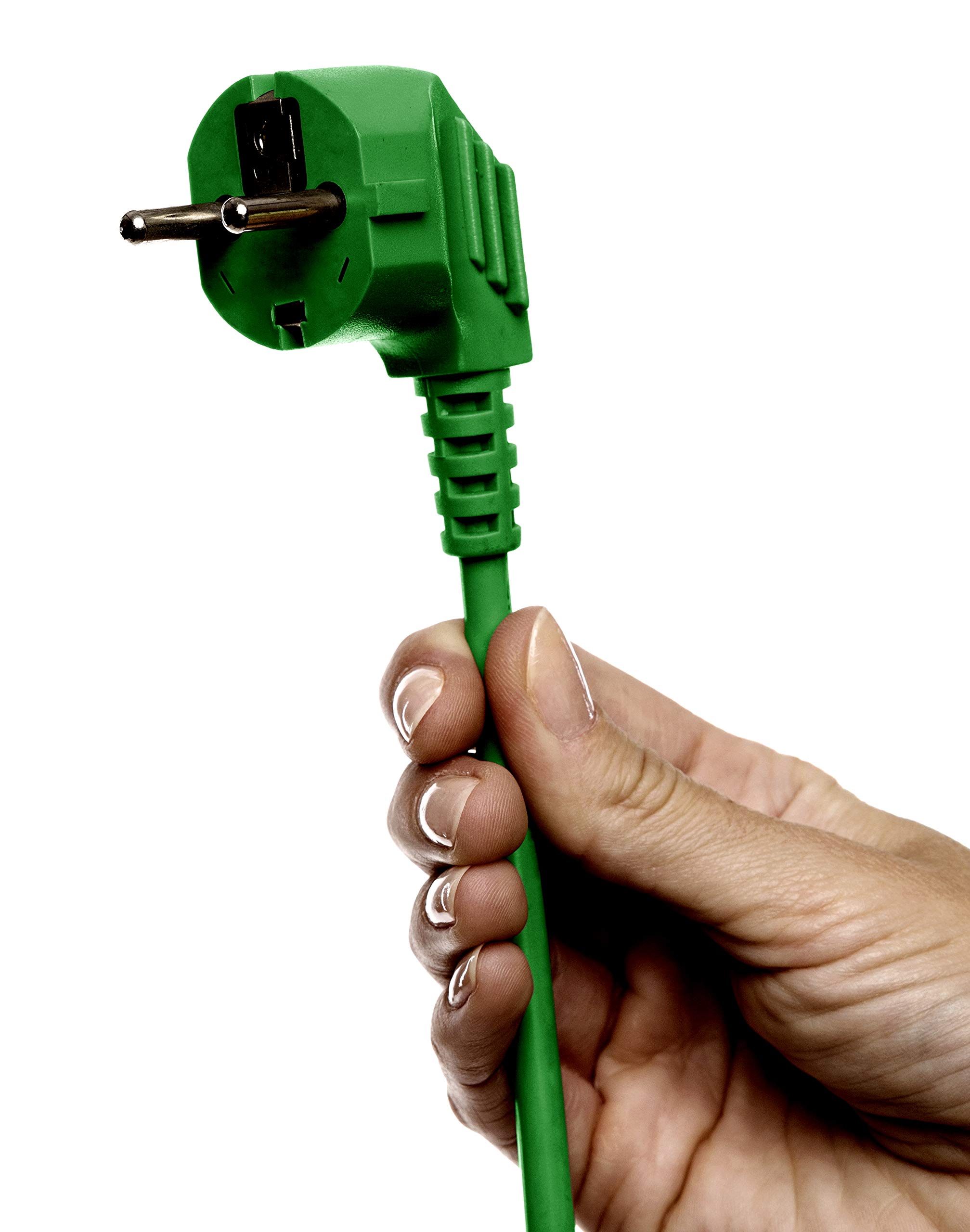 O&W Security 2er Set Verlängerungskabel Schuko 2x20 m – IP44 Innen/Außen, bis 3500 W, 2x1,5 mm², Spezialkunststoff-Ummantelung, grün, für Garten & Werkstatt