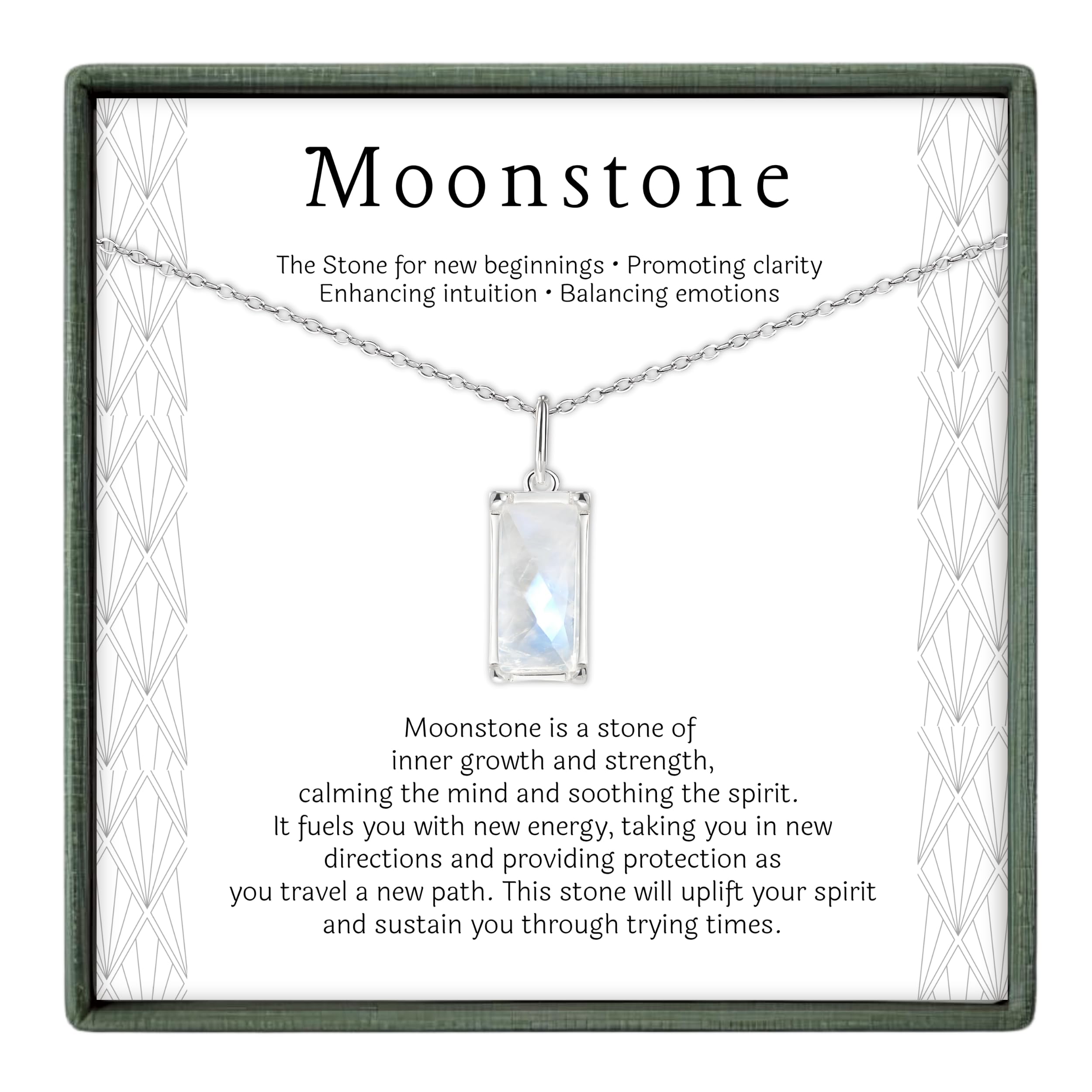 HOPE LOVE SHINE New Beginnings Rainbow Moonstone Sterling Silver Necklace for Women