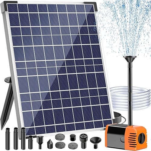 Miniatura 1 de Antfraer Solar Water Pump Fountain Outdoor, 25 Watt Solar Fountain Pump 410GPH+Adjustable Flow Kit, Solar Water Fountain with 6.6FT Tubing for