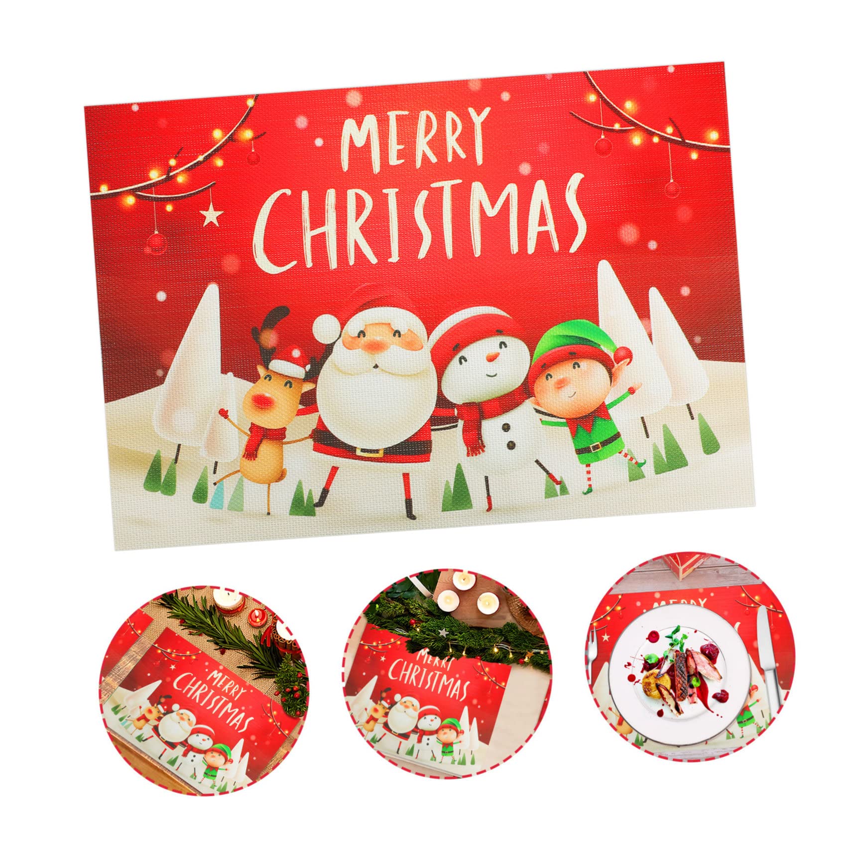 PRETYZOOM Lot De 5 Sets De Table De Noël Résistants À La Chaleur Aux Taches Et Robustes 2 Pièces X 5