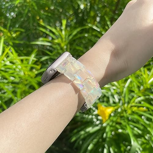 Miniatura 131 de Lightweight Resin Band For Apple Watch Series 11 10 SE 9 8 7 6 5 4 3 2 1 Ultra 3 2, Fashion Adjustable Replacement Strap for iWatch Bands 38mm 40mm