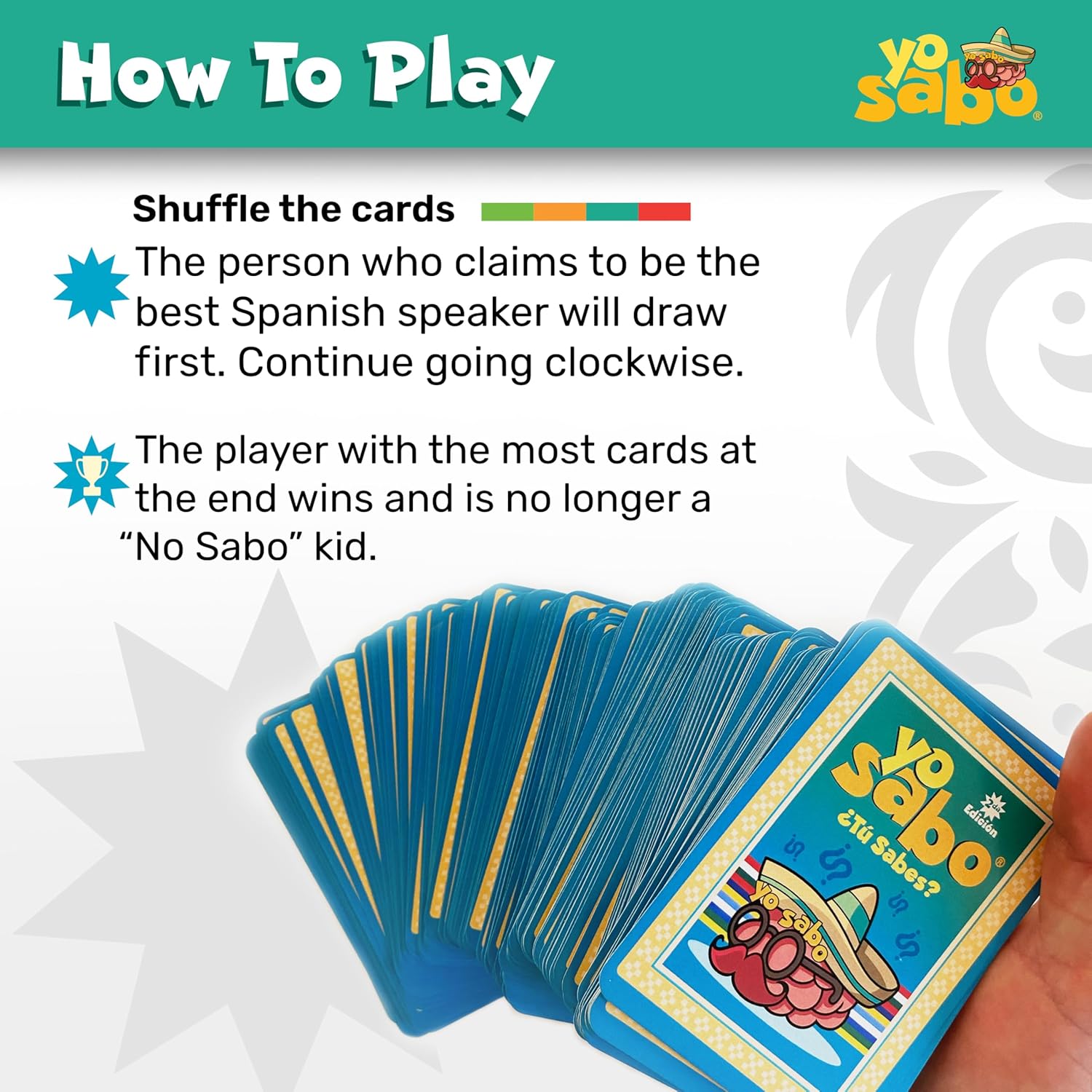 Yo Sabo: Edition 2 - Family Friendly Bilingual Card Game - More Cards, More Game Time - Learn Spanish with Cómo Se Dice, Trivia, & Hilarious Challenge Cards - 198 Cards