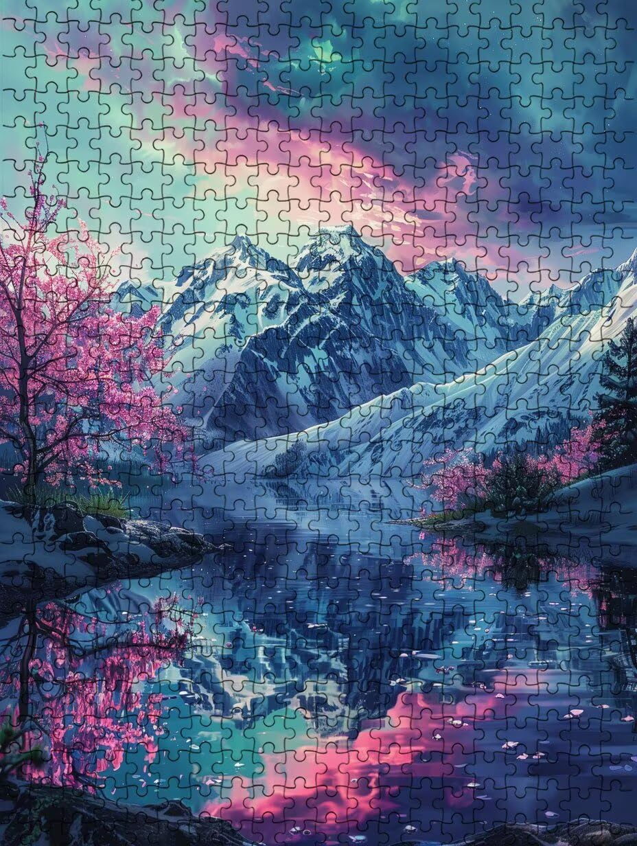 Fiore Ciliegio Monte Fuji Puzzle 6000 Pezzi, 3D Puzzle per Adulti Impegnativo, Educa Puzzles, Divertente E Stimolante Puzzles Decorativo per La Famiglia, Regalo e Decorazione Pareti FNKL6-1116