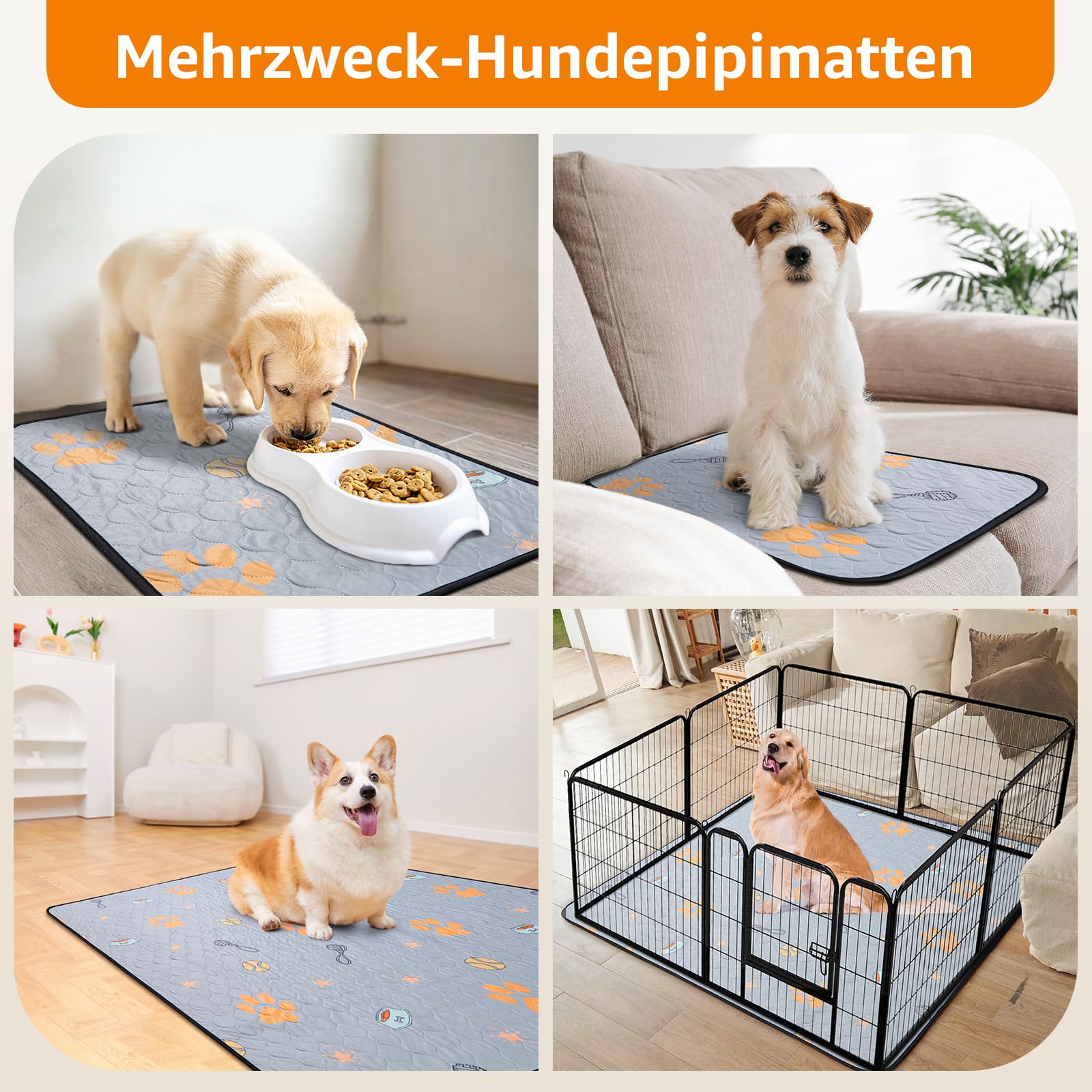 Almohadillas lavables para cachorros, paquete de 2 alfombrillas PIPI súper absorbentes para perros, almohadillas antideslizantes para entrenamiento de cachorros para sofás, caño de cachorro o suelo