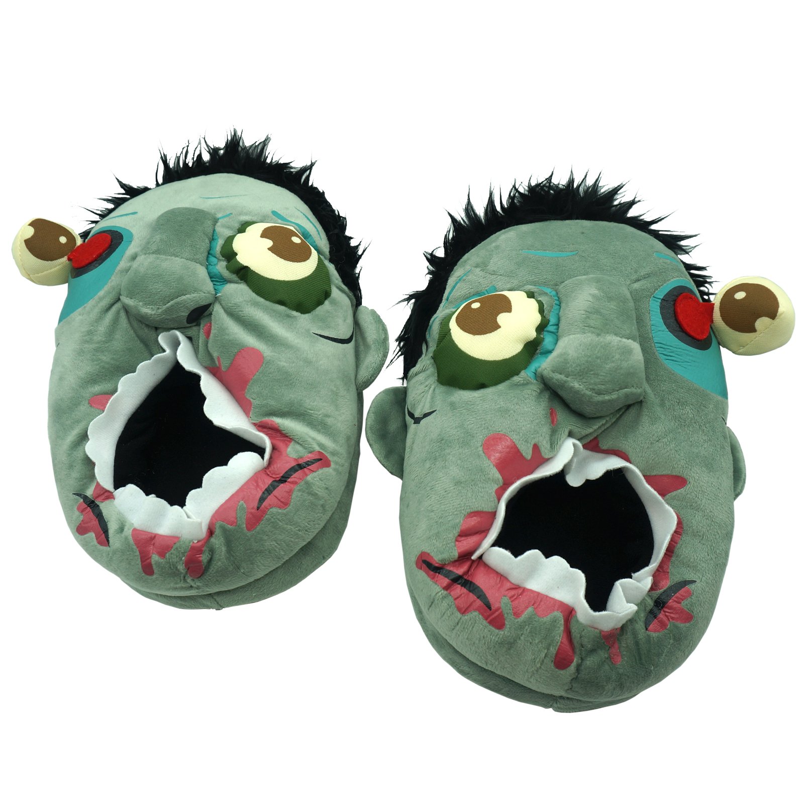 Zombie Plush Slippers Monster Warmer Slippers One Size (3 to 6.5) Halloween Cosplay Costume Shoes Green(Size: 2)