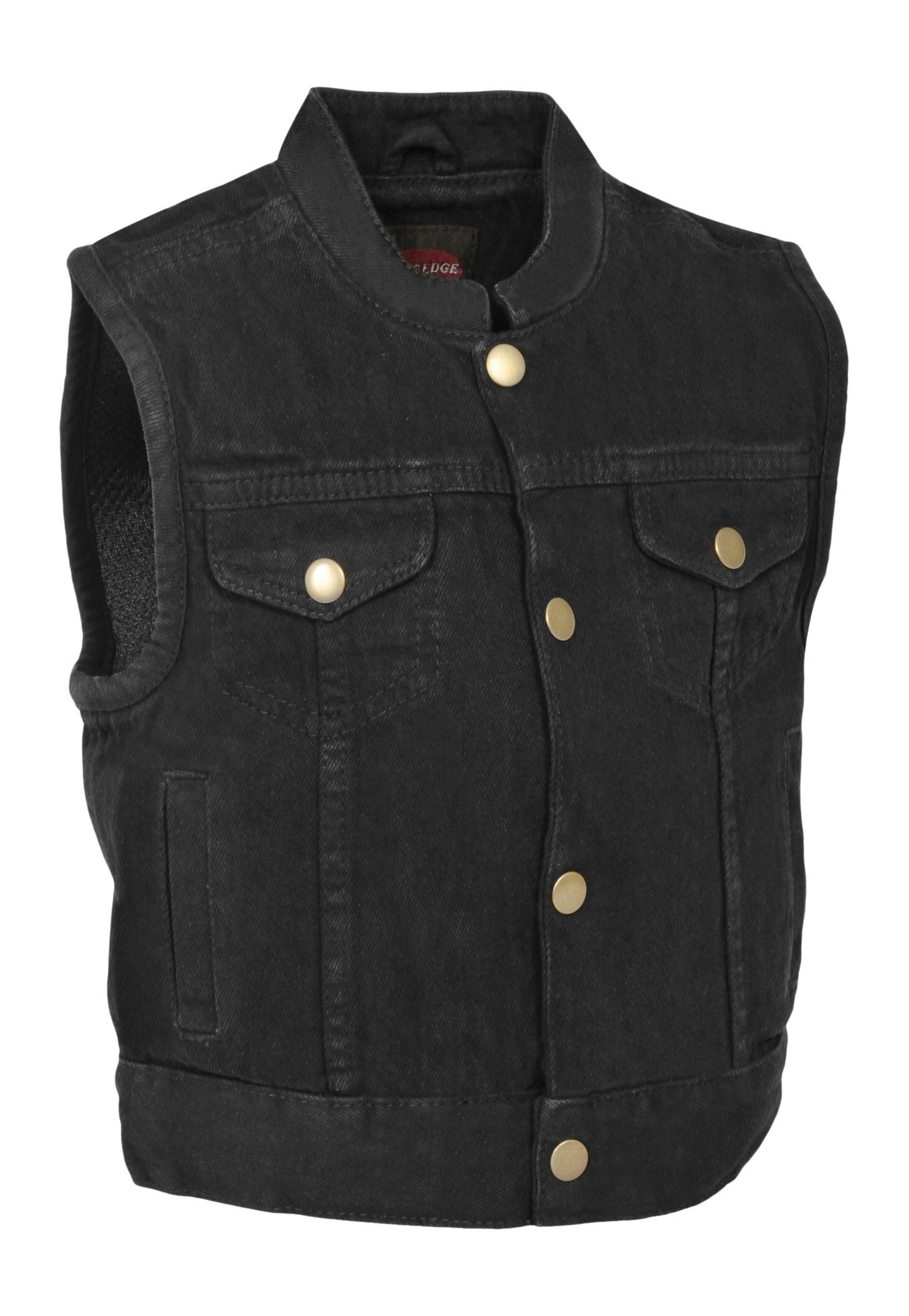 Milwaukee LeatherMDK3920 Kids Black Denim Club Style Snap Front Vest