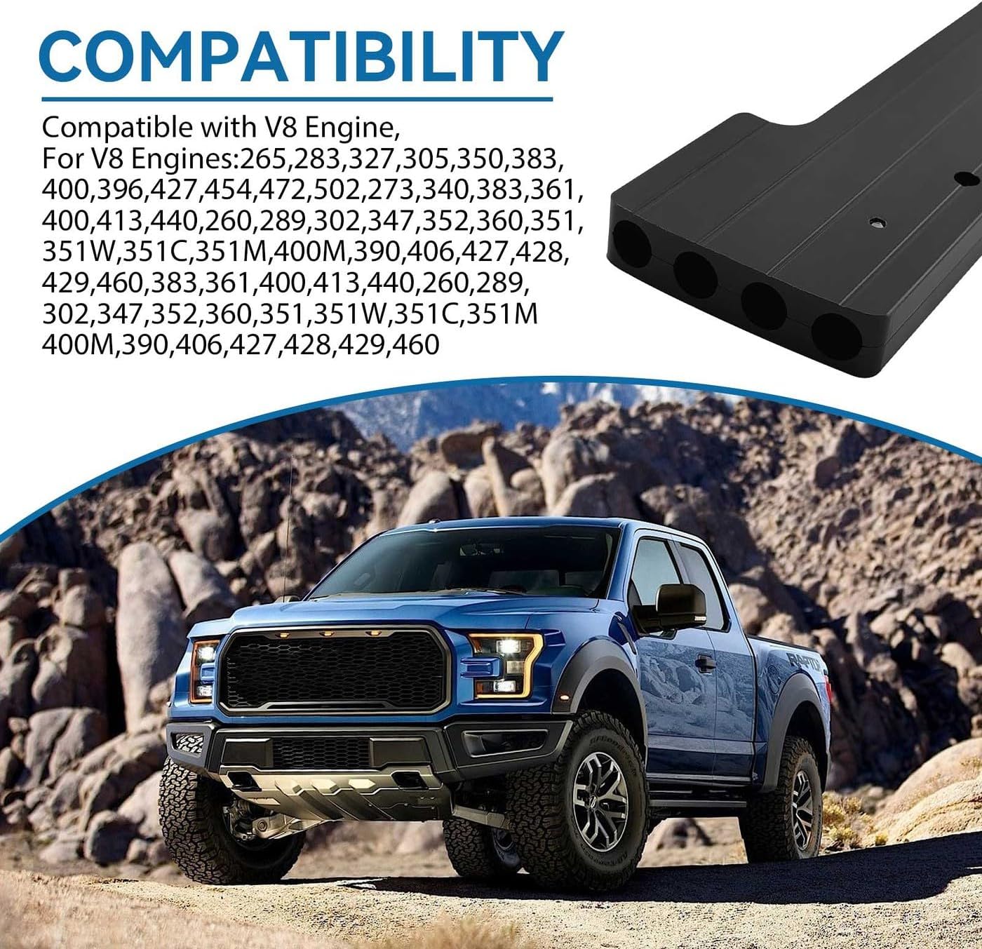 Universal Spark Plug Wire Looms - Billet Aluminum Holders Compatible with Small Block & Big Block V8 Engines