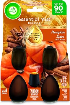 Air Wick Essential Mist Refill, Pumpkin Spice Fall Scent Diffuser Oils, 5ct