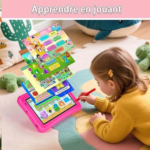Miniatura 7 de BRILLAR Tablet infantil de 7 pulgadas con funda a prueba de golpes Android 13 Octa-Core 8+64GB Wi-Fi 6, modo de control parental, regalo de