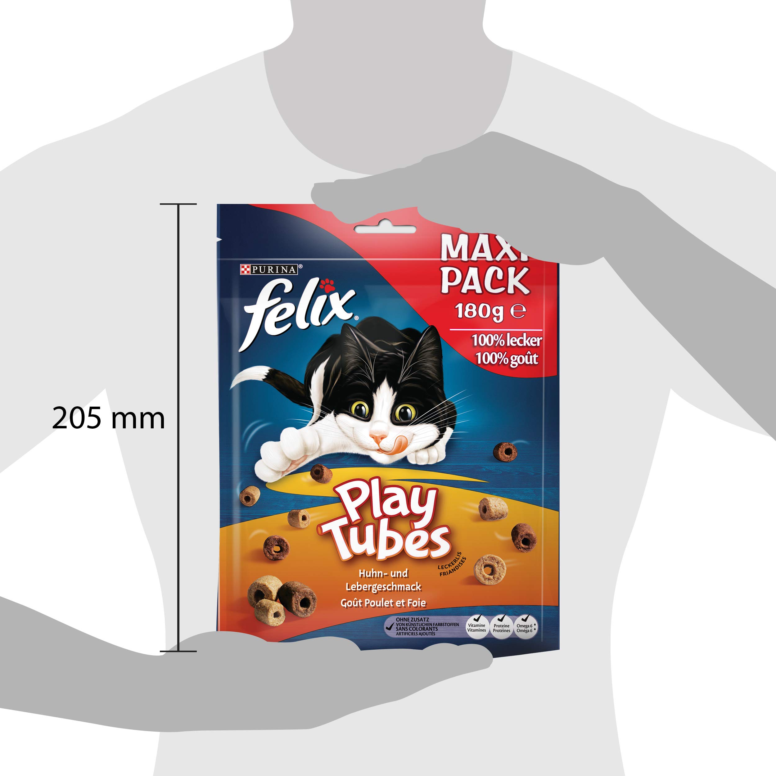 Felix Play Przekąska dla Kotów, Kurczak/Wątroba, 5 x 180 g