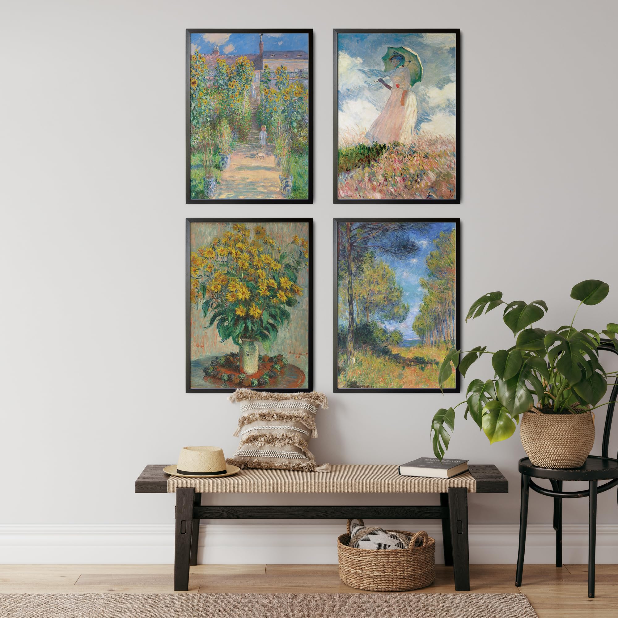 Amazon.co.jp: クロード・モネ 4枚セット ファインアート絵画