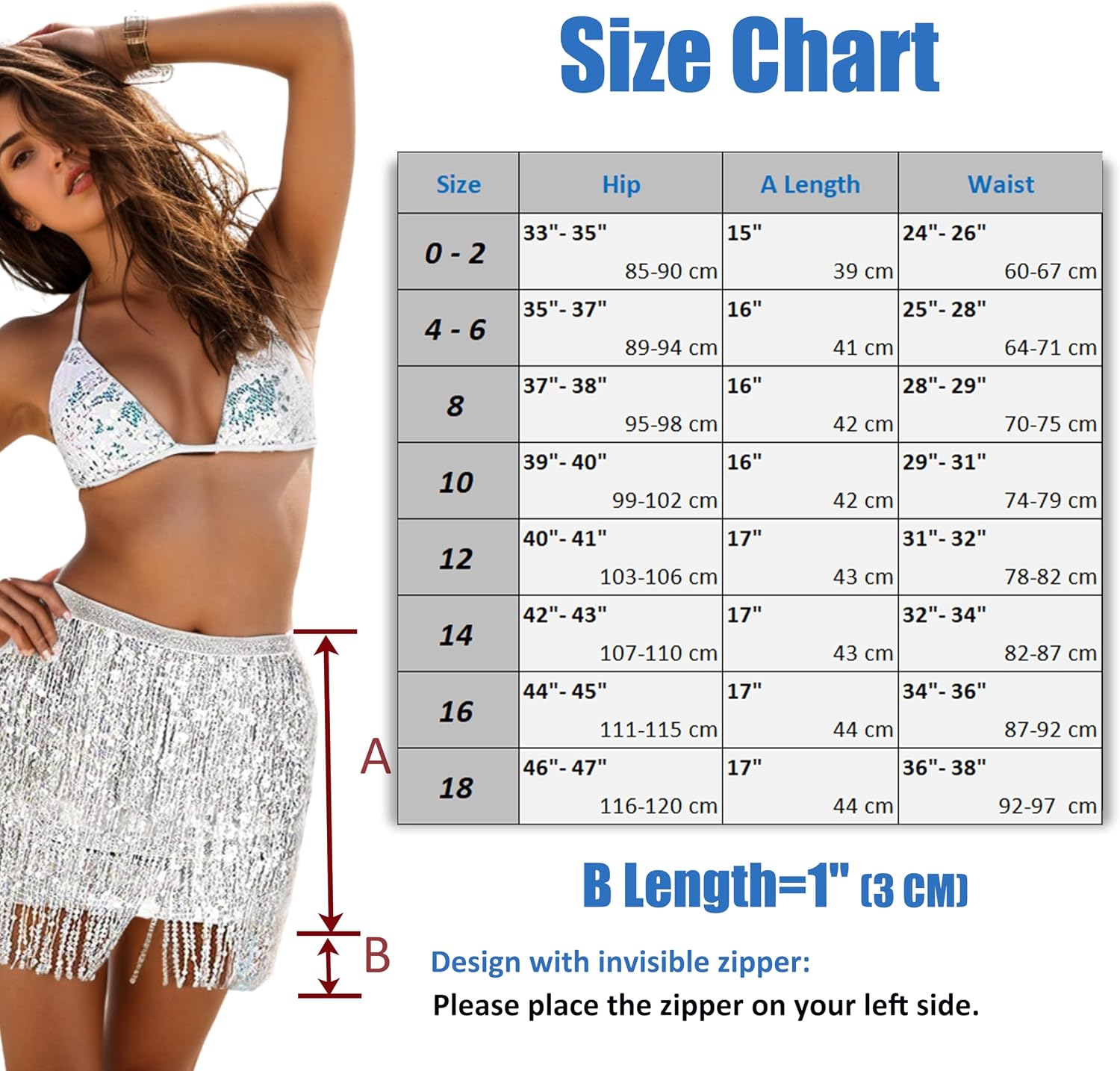 Yoody Full Skirt with Sequin Fringe for Women and Grils