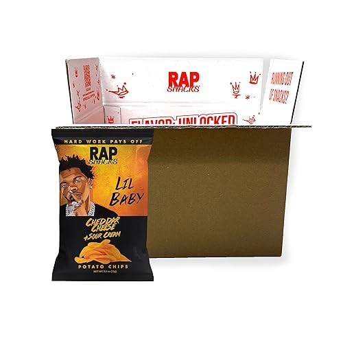 Miniatura 9 de Rap Snacks Lil Baby - Queso cheddar + papas fritas de crema agria, bolsas de 2.5 onzas, paquete de 6