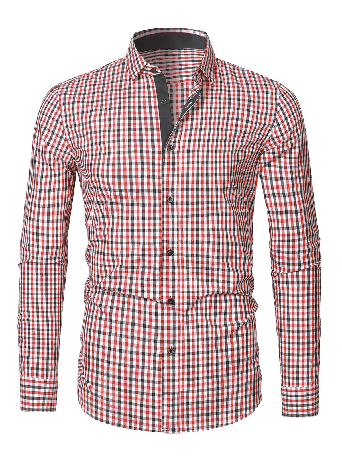 APOONABA Camisas Hombre Manga Larga Cuadros Camisas Coton Business Casual Camisas Clásico a Cuadros Shirts Regular Fit