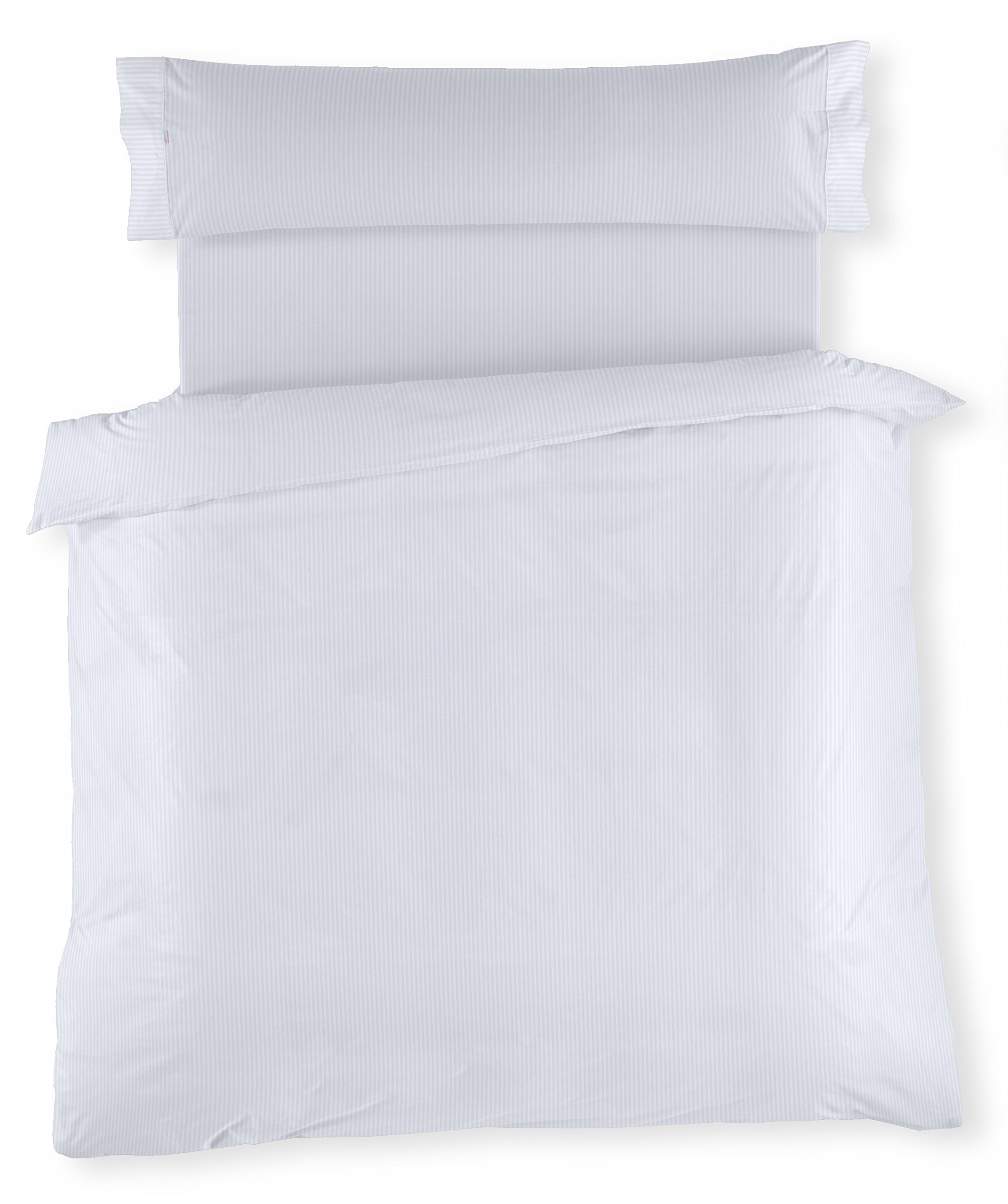 Parure de lit unie quartz pour lit 150 3 pièces en coton poly