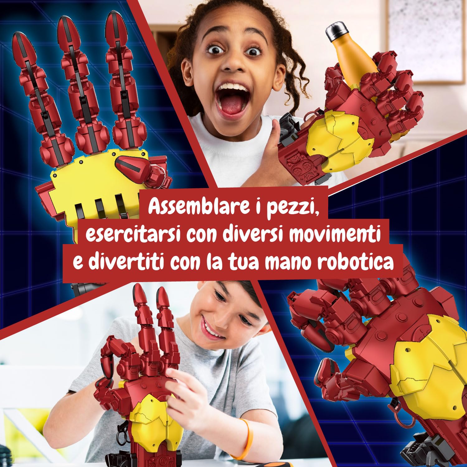Science4you Kit Mano Cyborg Idraulica – Costruisci la tua Mano Robotica Gigante con 112 Pezzi, Giocattoli STEM, Gioco per Bambini di Ferro, Regalo Perfetto per Bambini di Età 9 10 11 12+ Anni