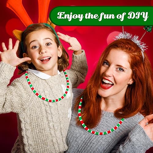 Miniatura 7 de Kit de cuentas de arcilla de Navidad de 12 hebras para hacer pulseras de 0.236 pulgadas (0.236 in) de arcilla polimérica plana Heishi, cuentas de