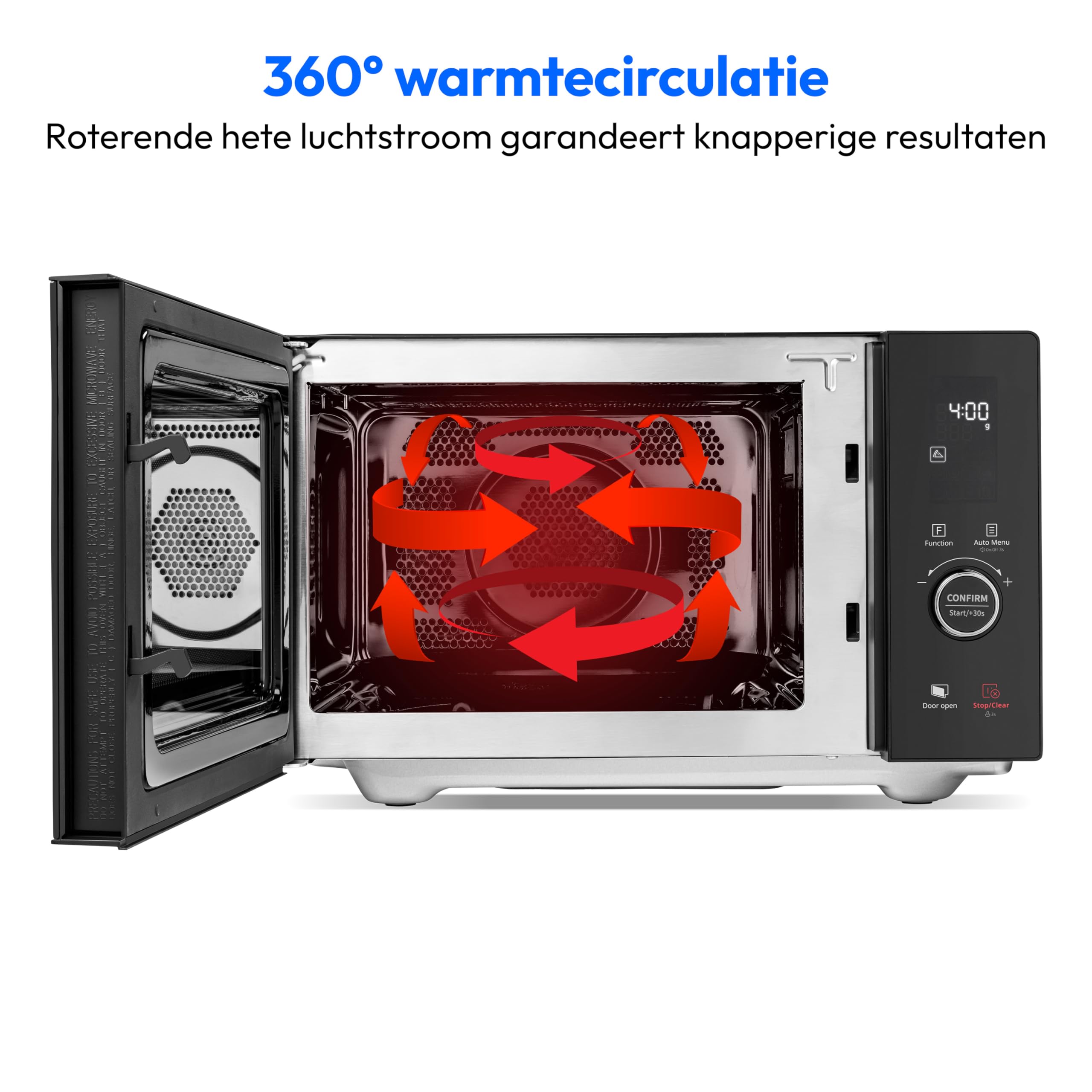 MEDION Magnetron met Grill & Hetelucht - 25L, 900W, RVS