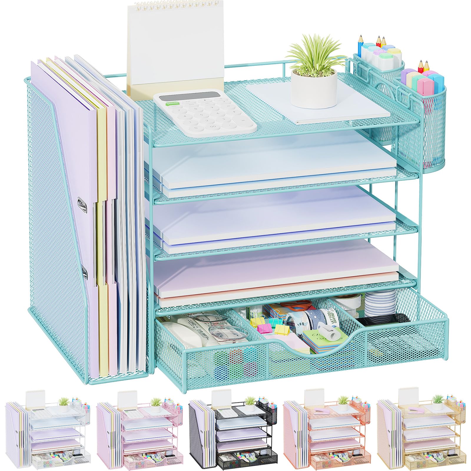 gianotter 5-Tier Desk Organizer with Drawers and File Holders