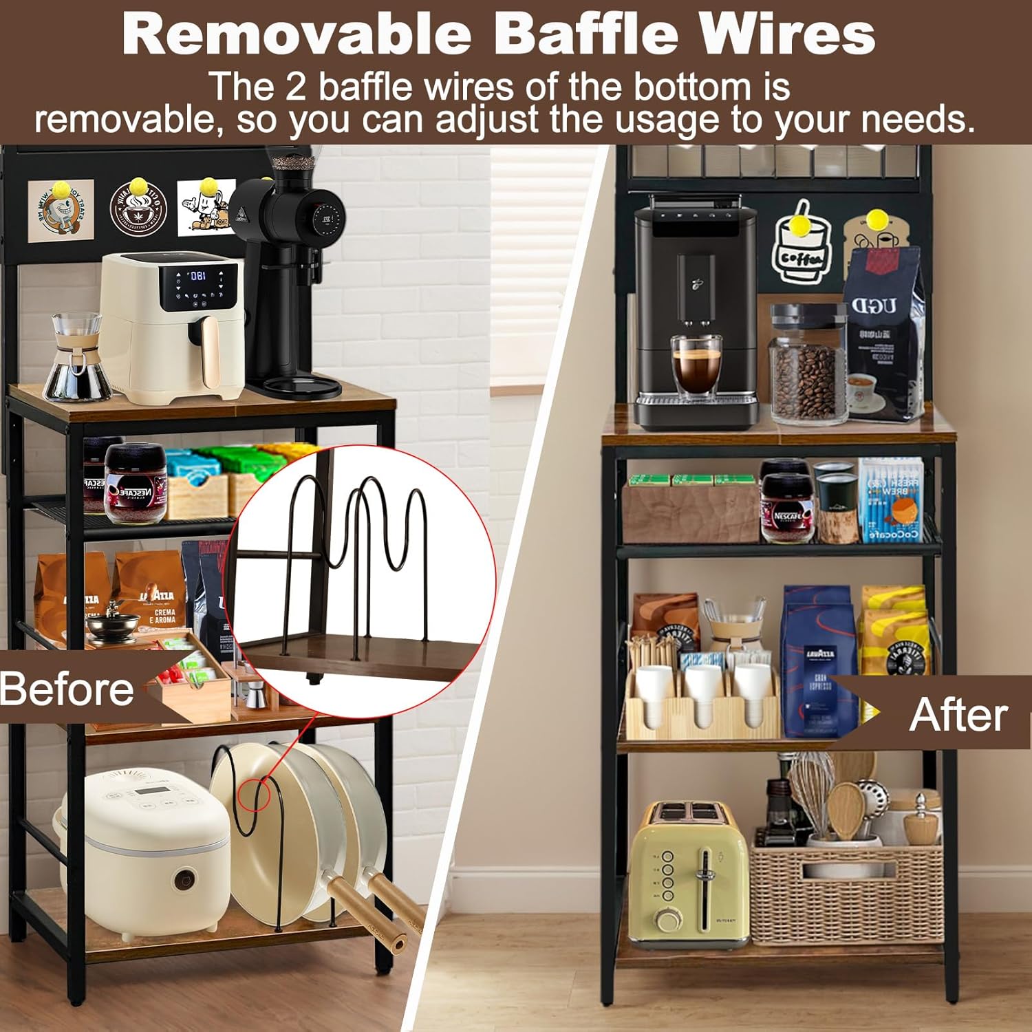 Organized Coffee Station with Removable Wires