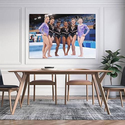 Miniatura 5 de Póster del equipo de gimnasia de las mujeres de Estados Unidos Simone Biles, Jordan Chiles, Sunisa Lee y Grace Mccallum (3) póster artístico en