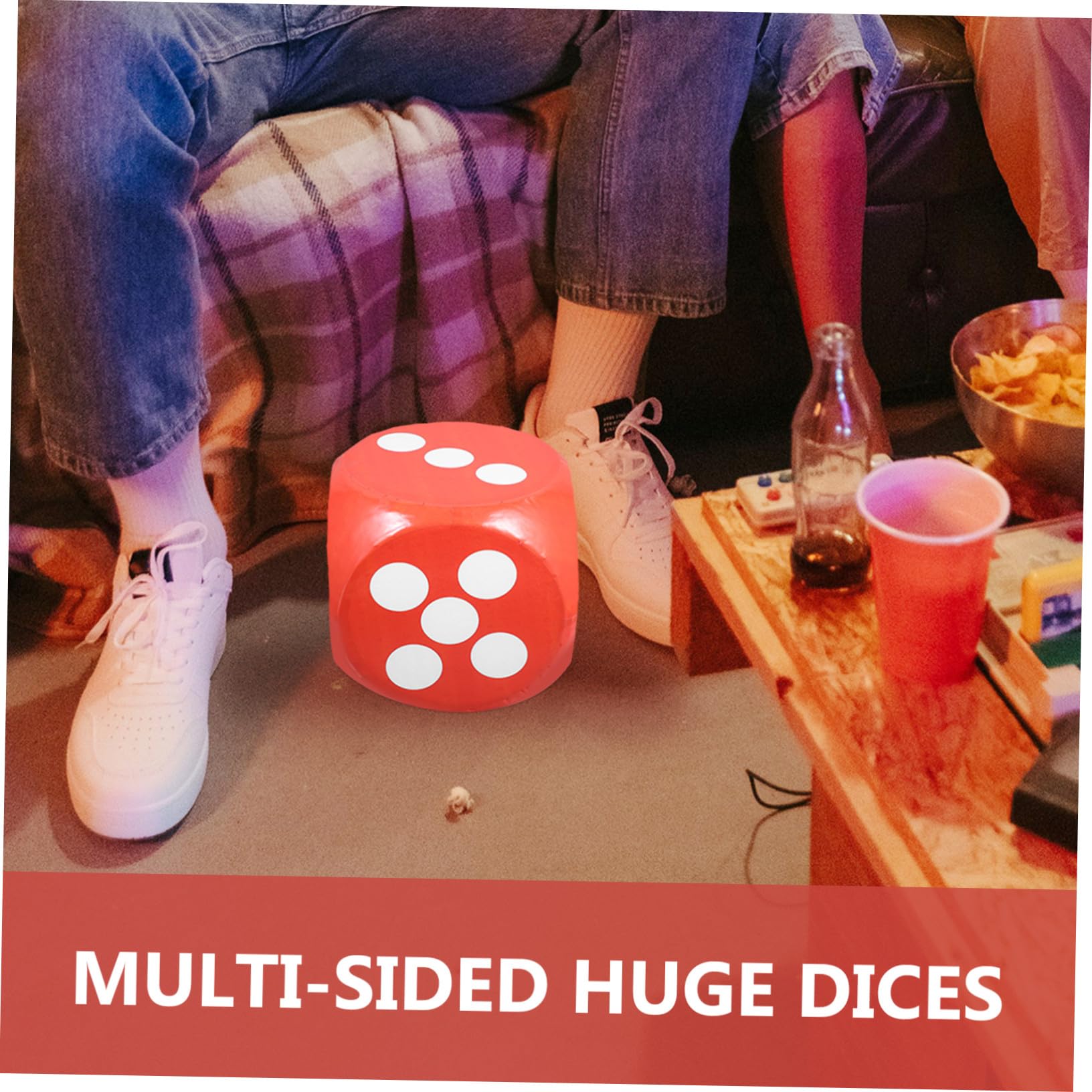 Gatuida Dados de Espuma Grandes para Juego de Fiesta, Dado de 20 Cm Naranja, Liviano y Fácil de Manejar, Accesorio para Reuniones y Entretenimiento Familiar,