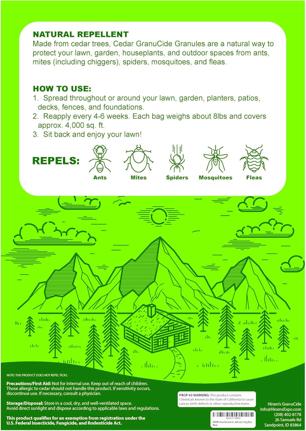 GranuCide Cedar Granules | Cedar Chips for Home & Garden | Repels Ants, Aphids, Spiders, Mosquitos | Smells Great & Easy to Use | 1 Bag (8 lbs)