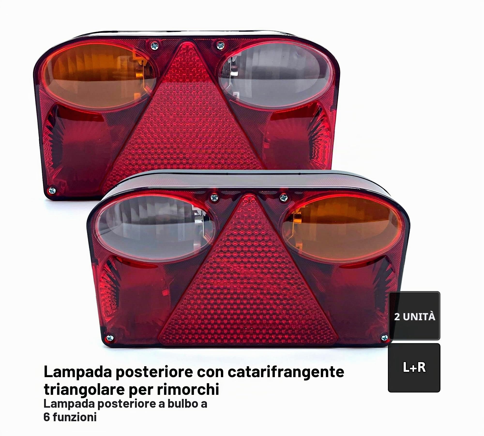 DOJA Barcelona | Fanali Posteriori Rimorchio | Fanali Rimorchio 6 Funzioni | Luce di Posizione, Luce Targa, Luce Freno, Indicatore Direzione, Fendinebbia, Retromarcia | Fari Posteriori Trattore