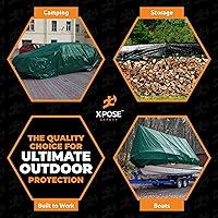 Vista 2 de Lona de polietileno resistente – 6 x 8 pies – 0.394 in de grosor impermeable, cubierta protectora de bloqueo UV – reversible plata y negro