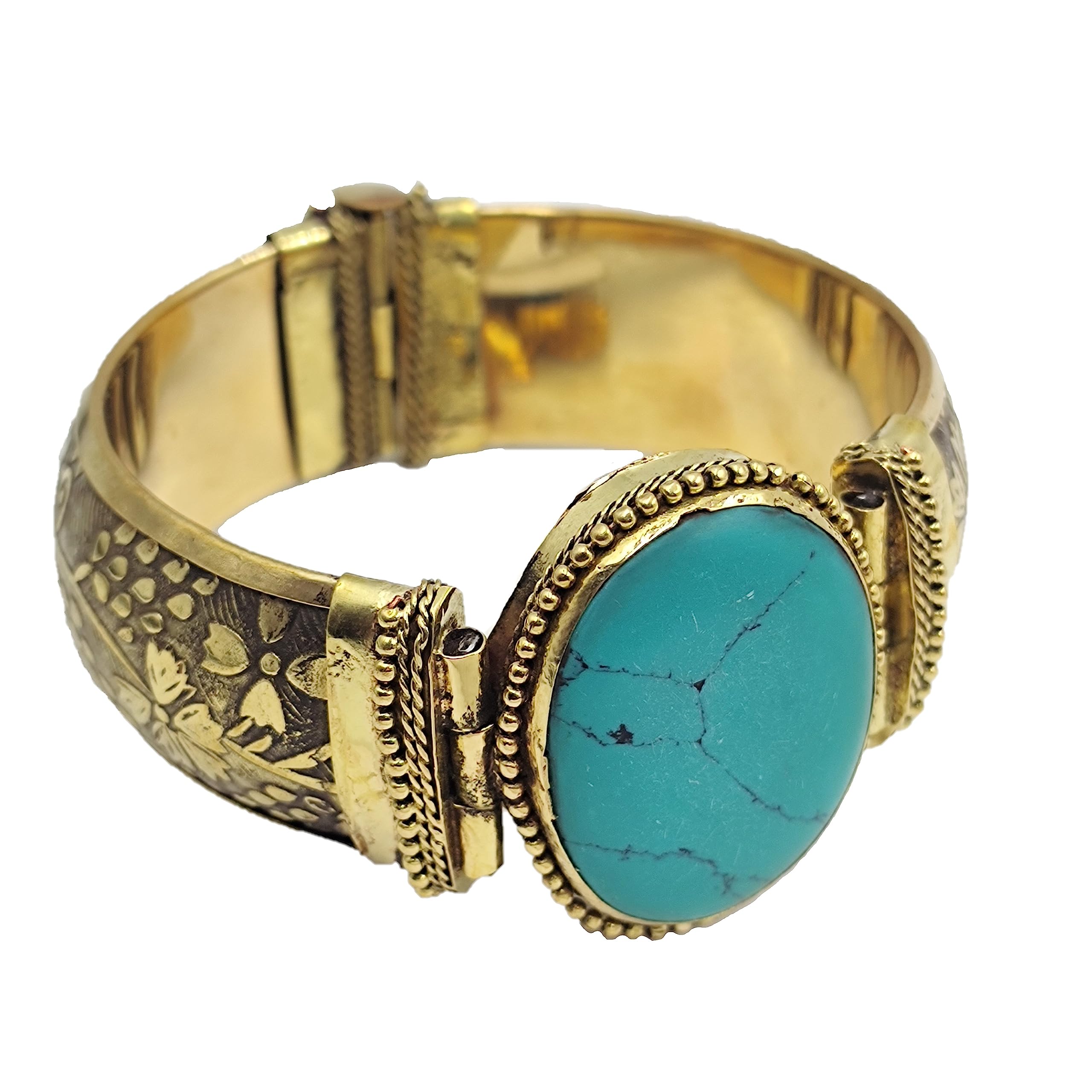ETRO vintage bangle 100連ブレスレット Buy Turquoise Color (Synthetic Stone) Vintage Brass bangle