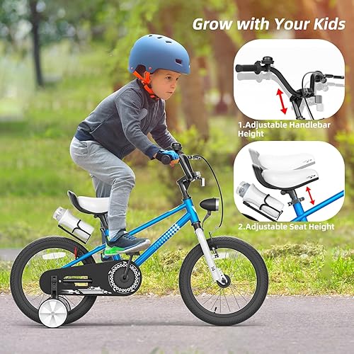 Miniatura 2 de 67i Boys Toddler Bike with Training Wheels, 121416 Inch, Adjustable Handlebar & Seat, Bell, Water Bottle Cage, Reflective Stripes & Front Light -
