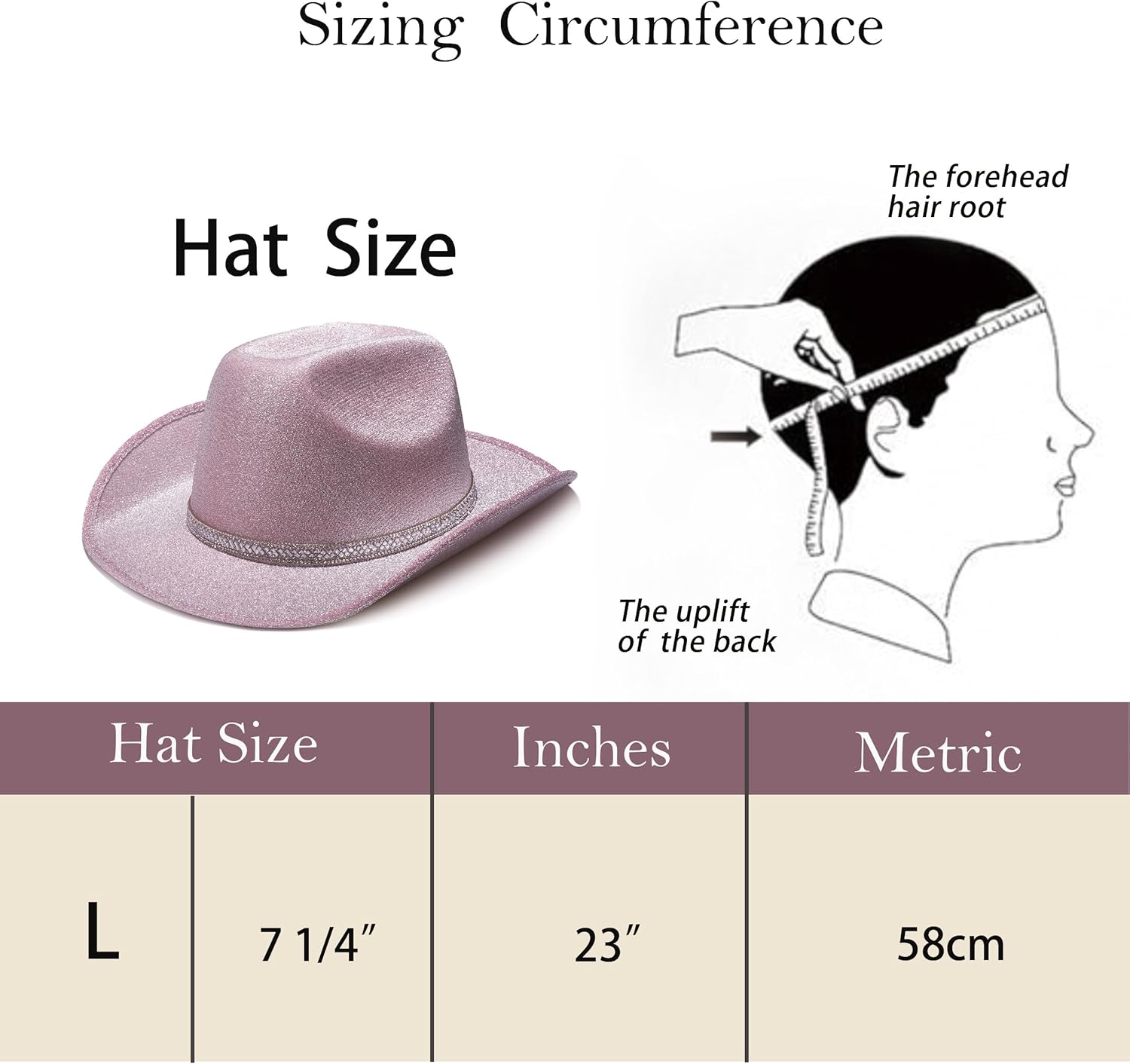 Women's Glitter Faux Felt Cowboy Hat Set for Western Party Costume - Image 7