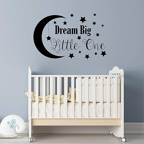 Dream Big Little One - Calcomanía de pared para guardería, decoración de guardería, cita de pared de guardería, calcomanía de cita, calcomanías de