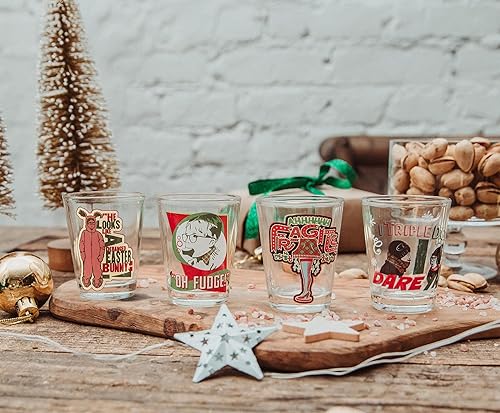 Miniatura 2 de A Christmas Story Quotes - Juego de 4 vasos de vaso de chupito de whisky de 2 onzas