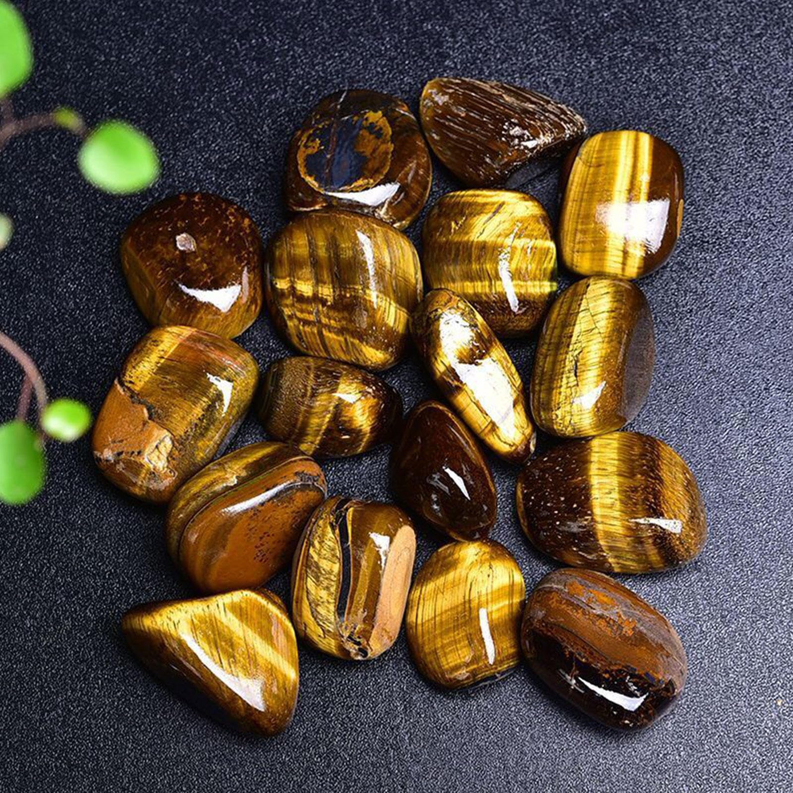 Cristales Pulidos a Granel Tumbled Rock (Bolsa de 2.2 LB) Piedras Naturales de Ojo de Tigre para Volteretas, Cabbing, Piedras Fuente, Decoración, Cristales Curativos de Wicca y Reiki,1-2cm