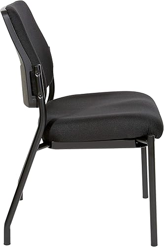 Miniatura 3 de Office Star 837 Series - Silla de visitante con asiento y respaldo acolchados con soporte lumbar integrado, sin brazos, color negro icono
